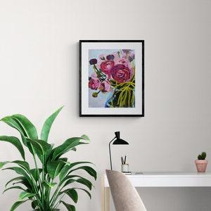 Red Ranunculus ?? original painting wall art flowers floral