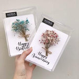 Personalized Dried Flower Cards (Baby??s Breath- Calligraphy)