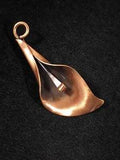 Vintage Orb Signed Handwrought Copper Lily Flower Pin Brooch 3D