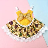 Sunflower Bunny Lace Dress, Small Pet Clothing, Pet Bunny clothes, Bunny Harness Rabbit Harness Clothes Chinchilla