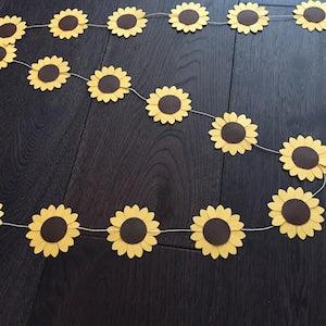Handmade paper sunflower garland, party, decoration, cardstock, spring