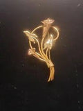 Vargas 1/20 10K Gold Filled Lily Flowers Brooch.  Cj3282