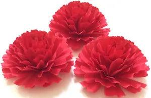 Paper Flower Handcrafted 3.5" Red Carnation Wedding Party Home Backdrop Decor