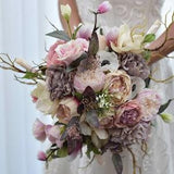 Country Fantasy Peony Magnolia Lisianthus Anemone Wedding Package/Bridal Bouquet/Bridesmaid/Buttonholes/Corsage/Cake Topper/Table Vine