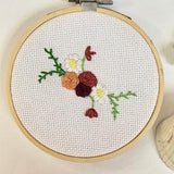 Embroidery Art Rose and Daisy Bouquet
