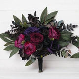 Black purple gothic wedding bouquet, rustic wedding bouquet with black purple roses, black roses, black purple wedding