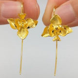 Minimalist Orchid Dangling Earrings,February Birth Flower Dangle,Gold,Sterling Silver,Bridal Bridesmaid Jewelry,Mothers day gift Grandma