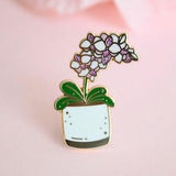 Pot of Orchids Enamel Pin | Houseplant Enamel Pin