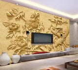 3D Peony Flower Carve 23506NA Wallpaper Wall Murals Removable Wallpaper Fay