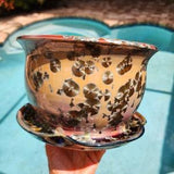 Beautiful "Emerald Orchid" Crystalline Planter