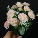 1 Soft Pink Rose Bouquet Artificial Fake Roses Craft Embellishment Wedding Flowers Bouquet Wreath Flower Arrangement Fairy Flower Crown