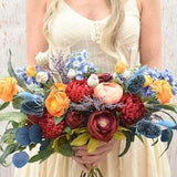 Bejewelled Bridal Flower Range Sapphire, Ruby, Amber, Amethyst, Hyacinth, Peony Package/Bouquet/Bridesmaid/Buttonholes/Corsage/Boutonniere