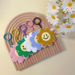 Knit Blooms: Smiling Flower Knit Keychain