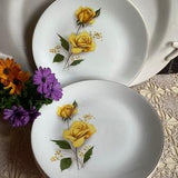 Crown Essex Royal Bouquet dinner plate yellow rose flower replacement dishware