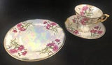 Ucagco January Carnation Teacup Saucer & Luncheon Plate Flower of the Month
