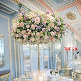 Princess wedding decoration pale Pink centerpiece flower ball wedding props handmade artificial flower outdoor wedding guide stage decor