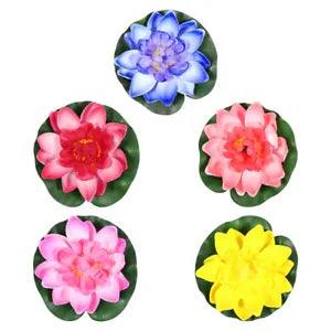 5pcs Foam Lotus Flower Water Lily Pad for Garden Pond Decor