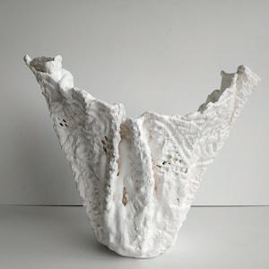 White scandinavian orchid pot. Very large modern ceramic vase. Tall handmade planter.