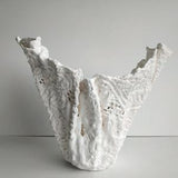 White scandinavian orchid pot. Very large modern ceramic vase. Tall handmade planter.