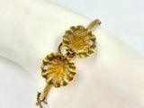 Lily Pad Art Nouveau Rose Cut Diamond Bracelet Multi Color Gold