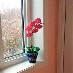 Plante orchid???es toute en argile/ orchid plant, handmade, clay