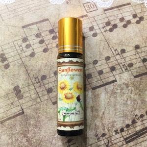 Sunflowers Perfume Oil 10ml roll on summer flower fragrance girls floral symbol vintage fresh made In Canada parfum Honey moss wild  scent