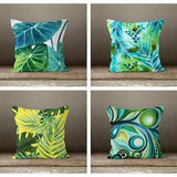 Tropical Plants Pillow Cover|Sunbrella Pillow Cover|Floral Cushion Case|Decorative Green Leaf Pillow Top|New Home Gift|Outdoor Pillow Cover
