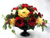 Red Table Centerpiece Rose Floral Arrangement Dining Pedestal Urn  Ivory Peony