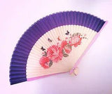 1 pc of Chinese Bamboo Hand Folding Fan Spray Painted Peony Flowers