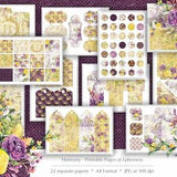 Junk Journal Printable Ephemera, Scrapbook Embellishments, Ephemera Bundle, Floral Ephemera, Fussy Cut Ephemera, Ranunculus Flower, Purple