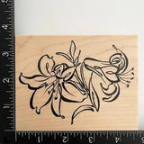 PSX Lily Flowers Lilies K2275 Wood Mounted Rubber Stamp