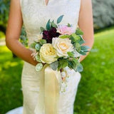 Burgundy bridal bouquet, Blush bouquet, Rose bouquet, Ivory bridesmaids bouquet,Faux Flower