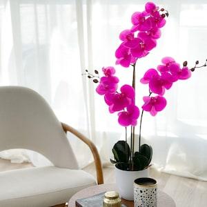 Real Touch Pink Orchid Flower Arrangement, Orchid Florals, Artificial Flowers, Home Decor,Gift,Faux Flowers, Events, House Warming, For Her