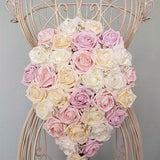 Rose Wedding Bouquet, Blush Pink Bride Bridesmaid Groom, Foam Rose, diamante and crystal, posy faux Flowers
