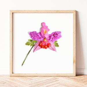 Orchid floral print, Venezuela, bedroom wall art decor, botanical print, Venezuela art, Cattleya Orchid art