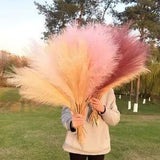 5pcs Artificial Pampas Grass Bouquet Faux Dried Plant For Home Living Decor NEW