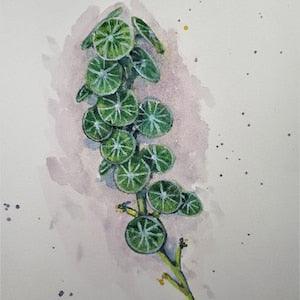Original Water Color painting, Green Plant2, 8x10, 200611116