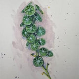 Original Water Color painting, Green Plant2, 8x10, 200611116