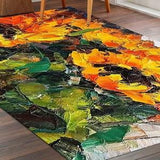 Round Rug, Indoor Rug, Nursery Rug, Handmade Gift, Bouquet Of Sunflower Painting Rugs, Sunflower Rug, Floral Rugs, Thin Rug, Wedding Rug,