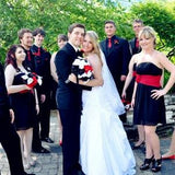 Red Black White large bridal bouquet artificial rose and real touch PU calla lily