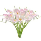 20pcs Flowers Artificial Calla Lily Silk Flowers 13.4" for Mother's Light Pink
