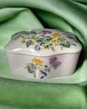 Limoges Trinket Jewelry Box Hand Painted Carnation Flowers Pink VTG Read