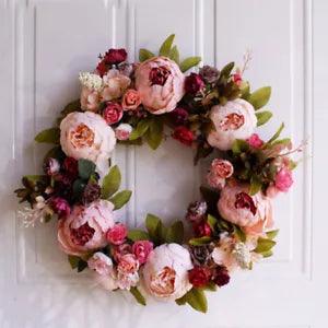 Large Silk Peonies Door Wreath Modern Farmhouse Quality D???cor Wall Wreath NEW
