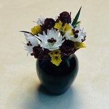 Miniature Flower bouquet Dollhouse 1:12 scale white flowers with roses