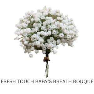 Real Touch Glittered Baby's Breath for Flower Girl Bouquet Artificial Babys Breath for Wedding Bouquet and Wreath Making Supplies