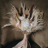 White roses bouquet dried flowers luxury bunch bridal preserved floral accessories natural boho wedding bouquet  for bride and bridesmaids