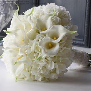 Handmade Natural Wedding real touch Bouquet-  Calla Lily Bridal Bridesmaid Bouquet, Rustic Wedding, Alternative Bouquet, Keepsake Bouquet