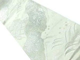 6477751: JAPANESE KIMONO / ANTIQUE FUKURO OBI / WOVEN PEONY & RHOMBUS FLOWER