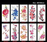 Rose Peony Flower Tattoos - Flash Henna Waterproof Temporary Tattoos Stickers 1p