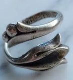 VINTAGE STERLING SILVER - AVON CALLA LILY FLOWER BYPASS WRAP RING Size 6